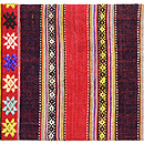 ラオス木綿横段浮織名古屋帯　前中心