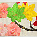 花の丸文刺繍名古屋帯 前中心