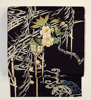 夜桜橋染名古屋帯