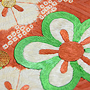 紋綸子梅刺繍名古屋帯　質感・風合