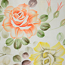 白地薔薇の名古屋帯 前中心