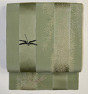 柳に蜻蛉の図名古屋帯