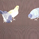 鳩の刺繍開き名古屋帯　前中心