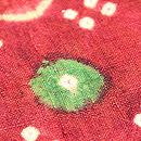 茜絞り染インド更紗名古屋帯　質感・風合