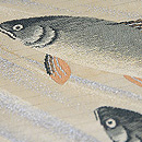 藤に鮎刺繍名古屋帯　質感・風合