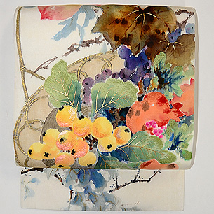 初夏の果物の図名古屋帯