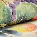 初夏の果物の図名古屋帯　質感・風合