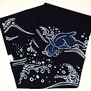 波間に兎の名古屋帯　帯裏