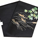 楓に鮎の刺繍名古屋帯 帯裏