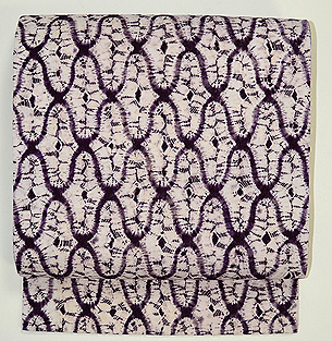 紫根染絞り名古屋帯