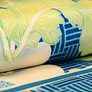 おもしろ柄網代に夏野菜の図名古屋帯　質感・風合