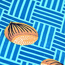 おもしろ柄網代に夏野菜の図名古屋帯　質感・風合