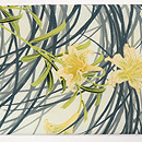 縮緬地百合の図名古屋帯　前中心