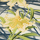 縮緬地百合の図名古屋帯　質感・風合