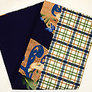 団十郎格子に春の小花の図名古屋帯　帯裏