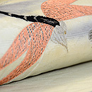 露芝に蜻蛉の図刺繍名古屋帯　質感・風合