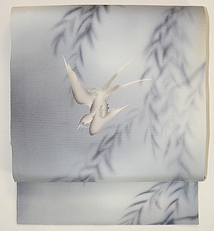 柳に燕の図名古屋帯