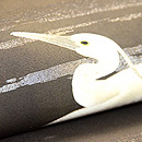 飛翔鷺の図染名古屋帯　質感・風合