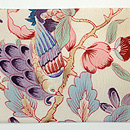 花喰い鳥手描き更紗の名古屋帯 前中心