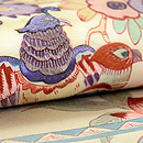 花喰い鳥手描き更紗の名古屋帯 質感・風合