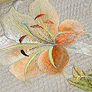 波に花筏の刺繍帯 質感・風合