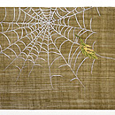 クモの刺繍名古屋帯　前中心