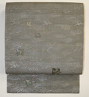 波に千鳥刺繍名古屋帯
