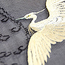 蛇籠に飛翔鷺の図紗名古屋帯 質感・風合