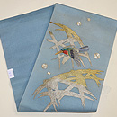 蛇籠に川蝉の刺繍帯 帯裏