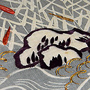 「礒浜に塩汲みの図」江戸裂名古屋帯 質感・風合