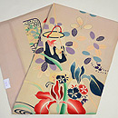 貝桶に夏の花模様名古屋帯 帯裏