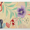 貝桶に夏の花模様名古屋帯 前中心