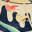 貝桶に夏の花模様名古屋帯 質感・風合