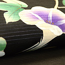 黒地に朝顔の染名古屋帯　質感・風合