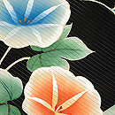 黒地に朝顔の染名古屋帯　質感・風合