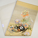 夏草船刺繍開き名古屋帯 帯裏