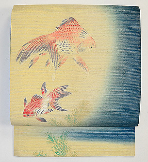 金魚の染め名古屋帯