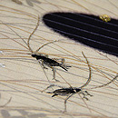 秋草に蟋蟀（こおろぎ）の図刺繍名古屋帯　質感・風合