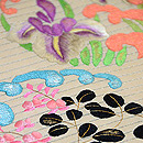 四季の花々刺繍名古屋帯　質感・風合