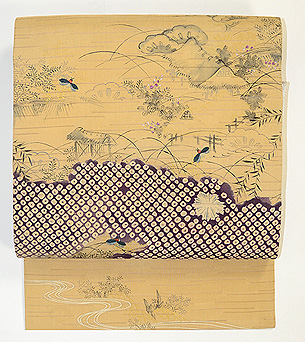 茶屋辻に蛍刺繍名古屋帯