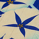 青地朝顔の染め帯 質感・風合