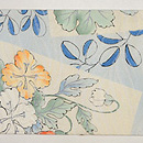 芙蓉と朝顔の夏名古屋帯 前中心