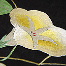 黒地朝顔の刺繍名古屋帯 質感・風合