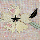 羅に白百合の刺繍名古屋帯　質感・風合