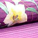 桔梗に撫子刺繍名古屋帯 質感・風合