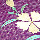 桔梗に撫子刺繍名古屋帯 質感・風合