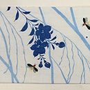 麻地桔梗に蛍の名古屋帯 前中心