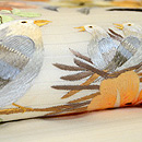 花輪に小鳥の刺繍帯 質感・風合