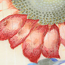 向日葵の図絽塩瀬名古屋帯　質感・風合