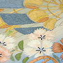 水車に蛇籠夏の名古屋帯　質感・風合